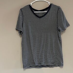 Christopher & Banks Navy and White Striped Tee